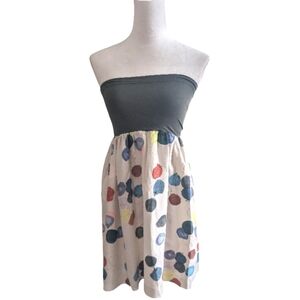 Theory Silk Strapless Dress One Size Small Abstract Print Lined
